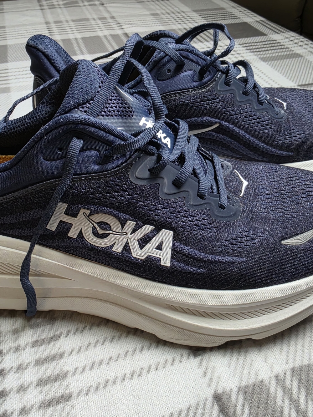 Hoka Men's Navy and White Performance Running Shoes